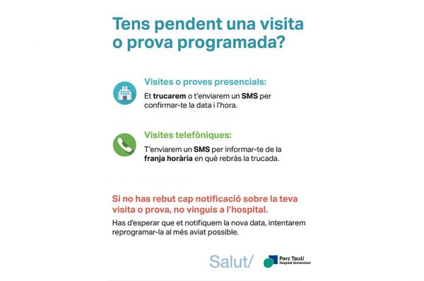 Anunci del Parc Taulí de l'inici de l'atenció ambulatòria