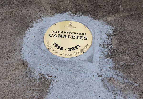 Placa commemorativa 25 anys de Canaletes