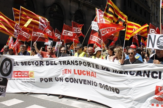 Els sindicats faran demà una jornada de protesta contra el bloqueig dels convenis col.lectius