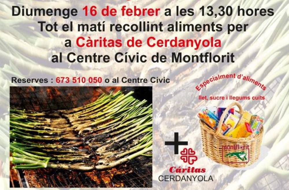 Calçotada solidària a Montflorit per recollir aliments per a Cáritas