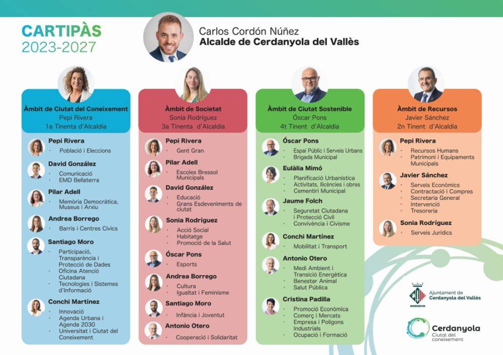 El govern municipal presenta modificacions en el cartipàs