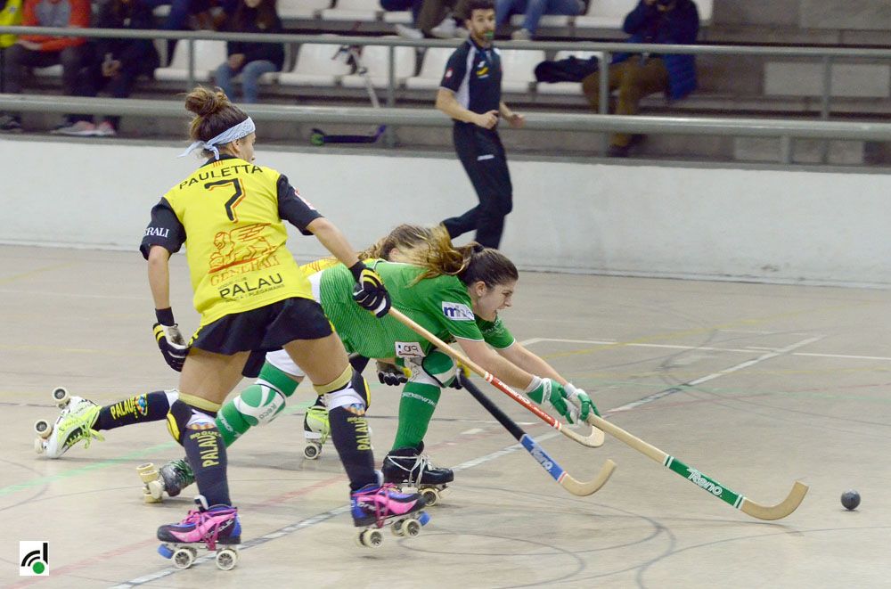 L'hoquei femení visita el pavelló del Palau de Plegamans