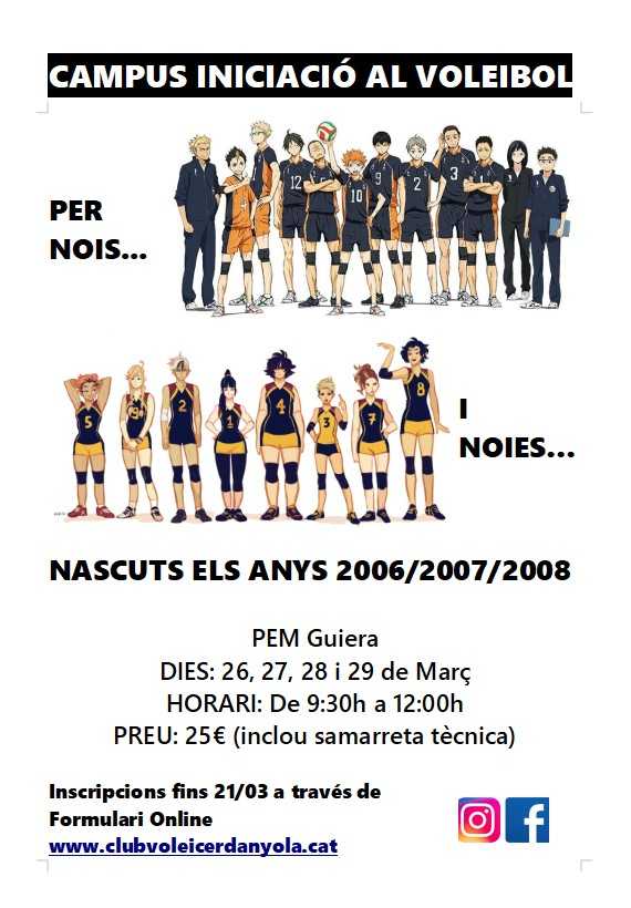 Campus d'iniciació al Voleibol durant la Setmana Santa