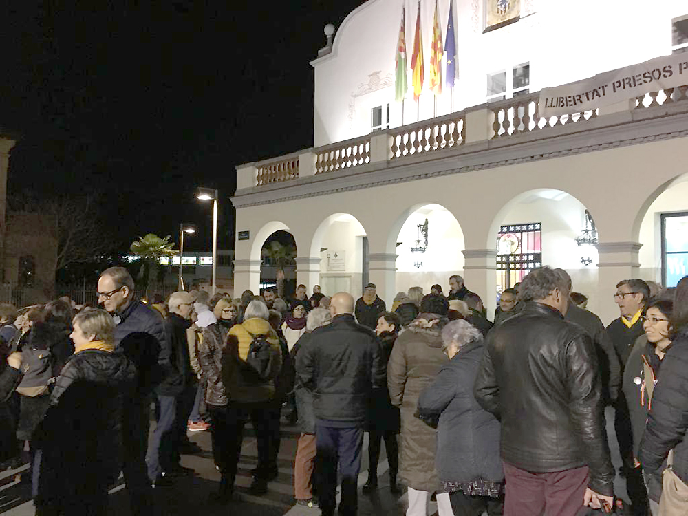 Concentració de protesta contra l'inici del judici de l'1-O