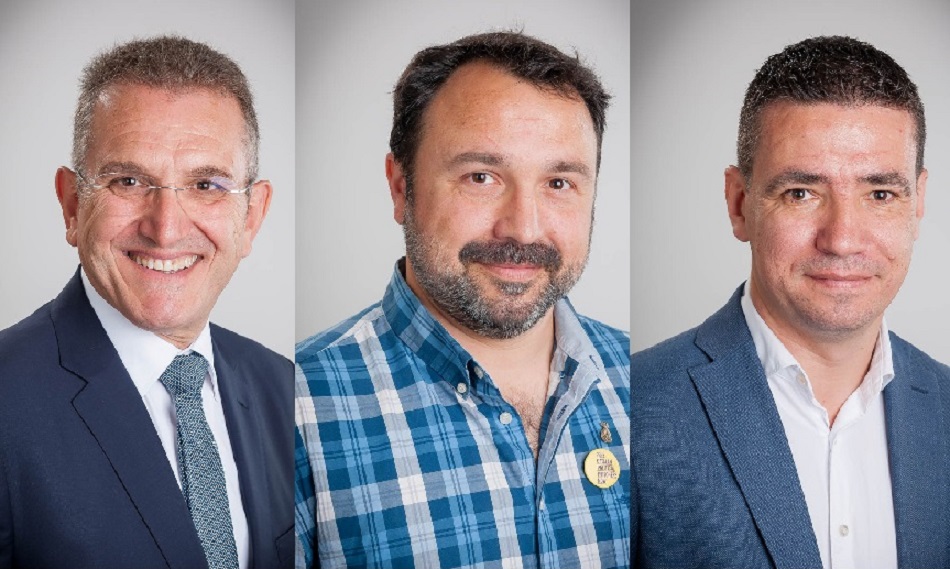 Javier Sánchez, Albert Turon i Manuel Buenaño, representants de Cerdanyola al Consell Comarcal