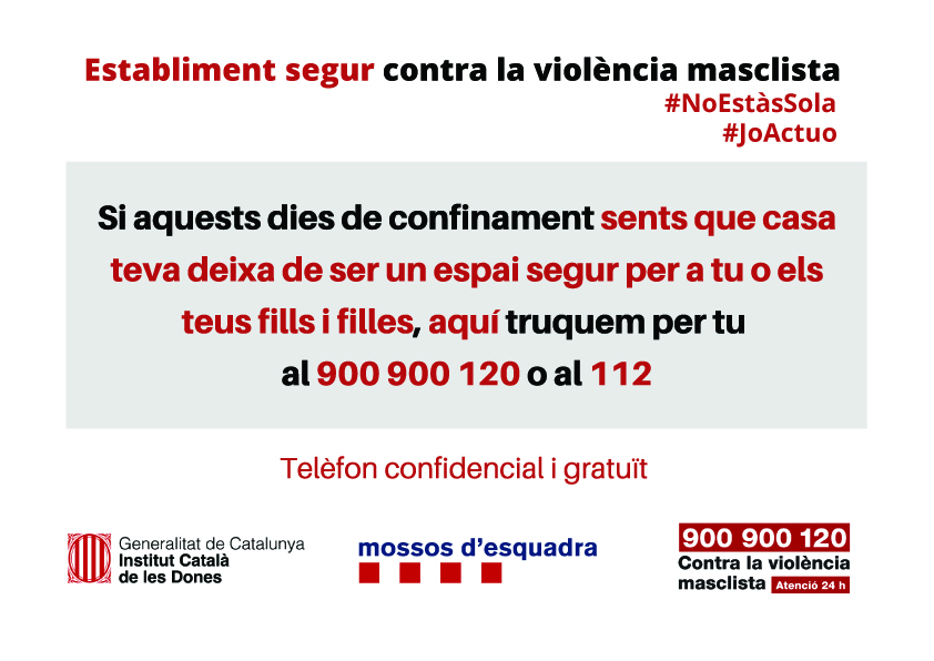 Campanya contra la violència masclista en temps de confinament