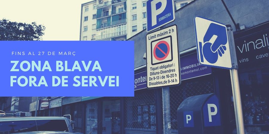 La zona blava queda fora de servei fins el 27 de març