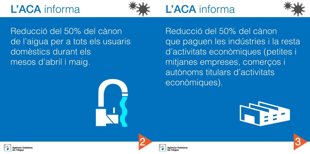 L'Agència Catalana de l'Aigua adopta mesures de suport per a les famílies i empreses