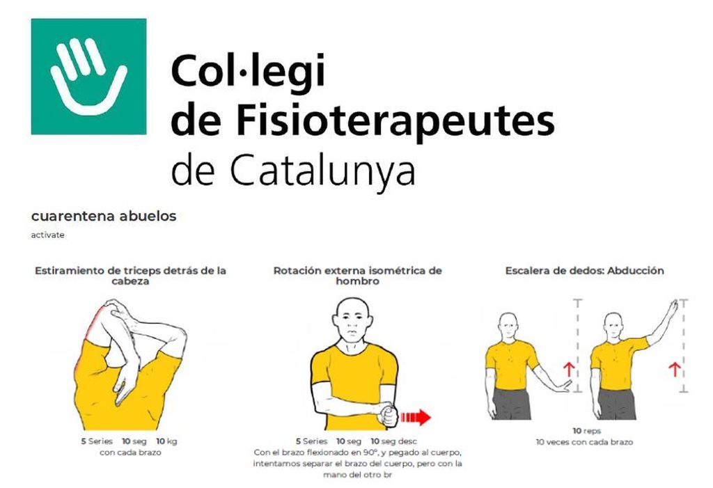 El Col•legi de Fisioterapeutes de Catalunya recomana mantenir unes rutines diàries a casa