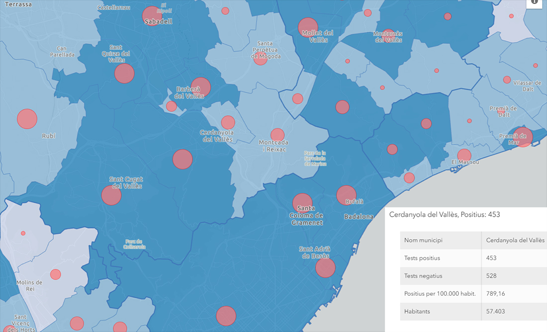 453 casos de Covid-19, última actualització de dades a Cerdanyola