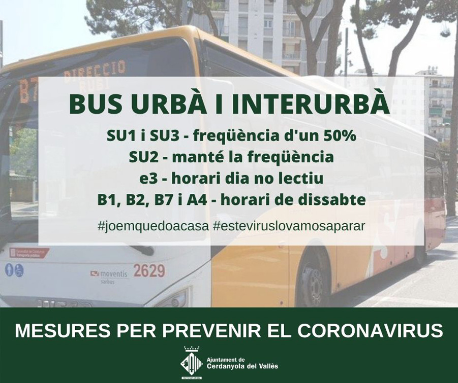 S’actualitza la freqüència de pas de les línies interurbanes de bus