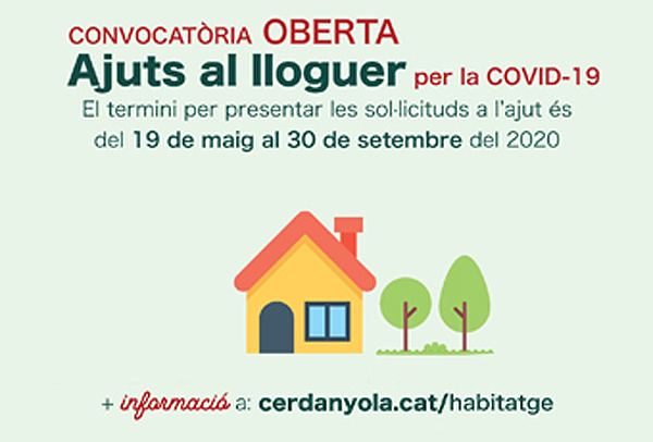 Oberta la convocatòria del programa d’ajuts al lloguer per la COVID-19