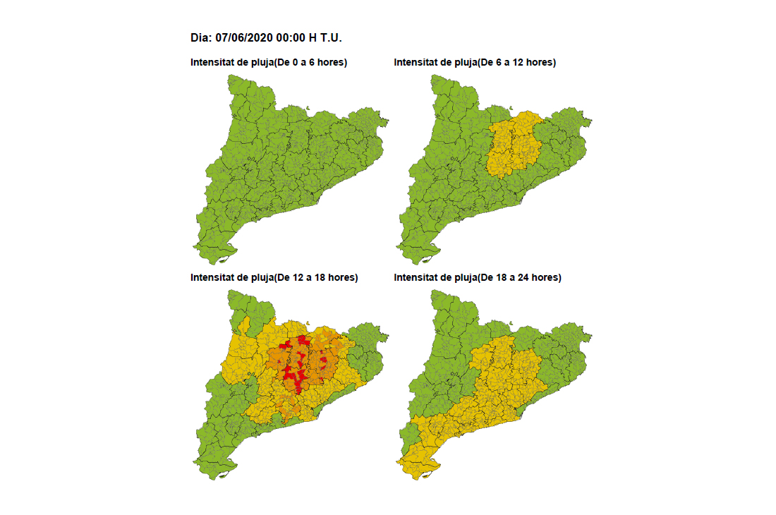 Protecció Civil activa l'Alerta el Pla Inuncat per la previsió de precipitacions intenses