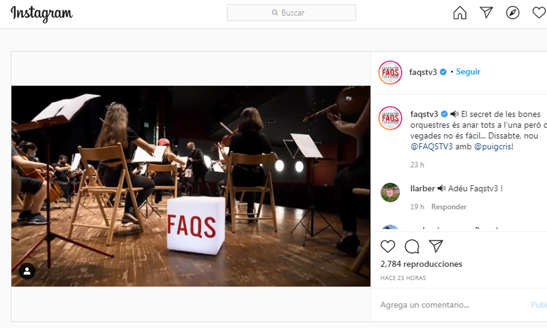 L'orquestra de l'Escola Municipal de Música Aulos participa al FAQS de TV3