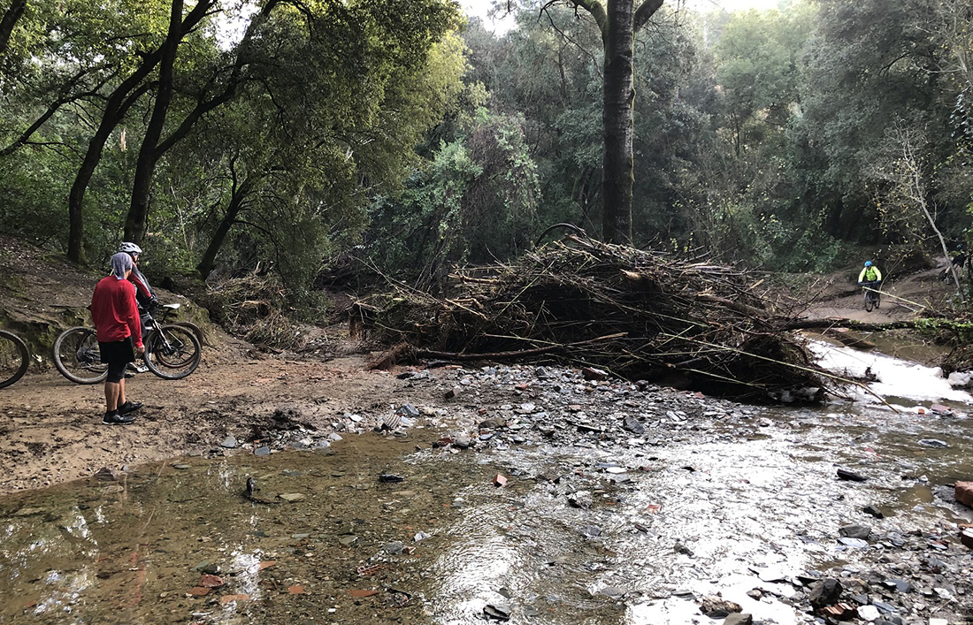 Alguns trams de camins de la Collserola cerdanyolenca resten tancats pels efectes dels aiguats