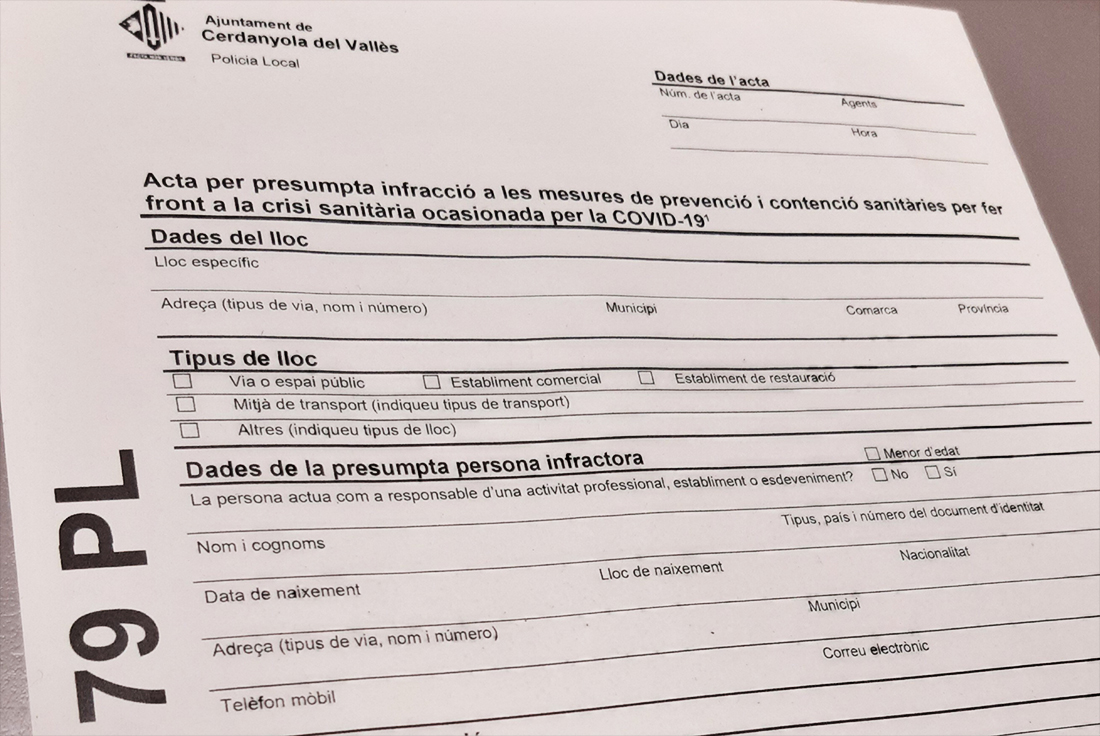 La Policia local aixeca 81 actes durant el cap de setmana per incompliment de les mesures contra la pandèmia