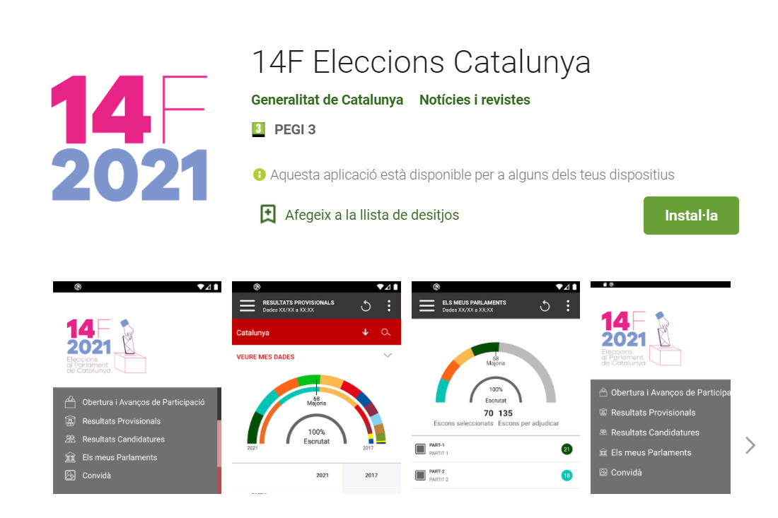 La Generalitat posa en marxa una aplicació mòbil per seguir en temps real les eleccions