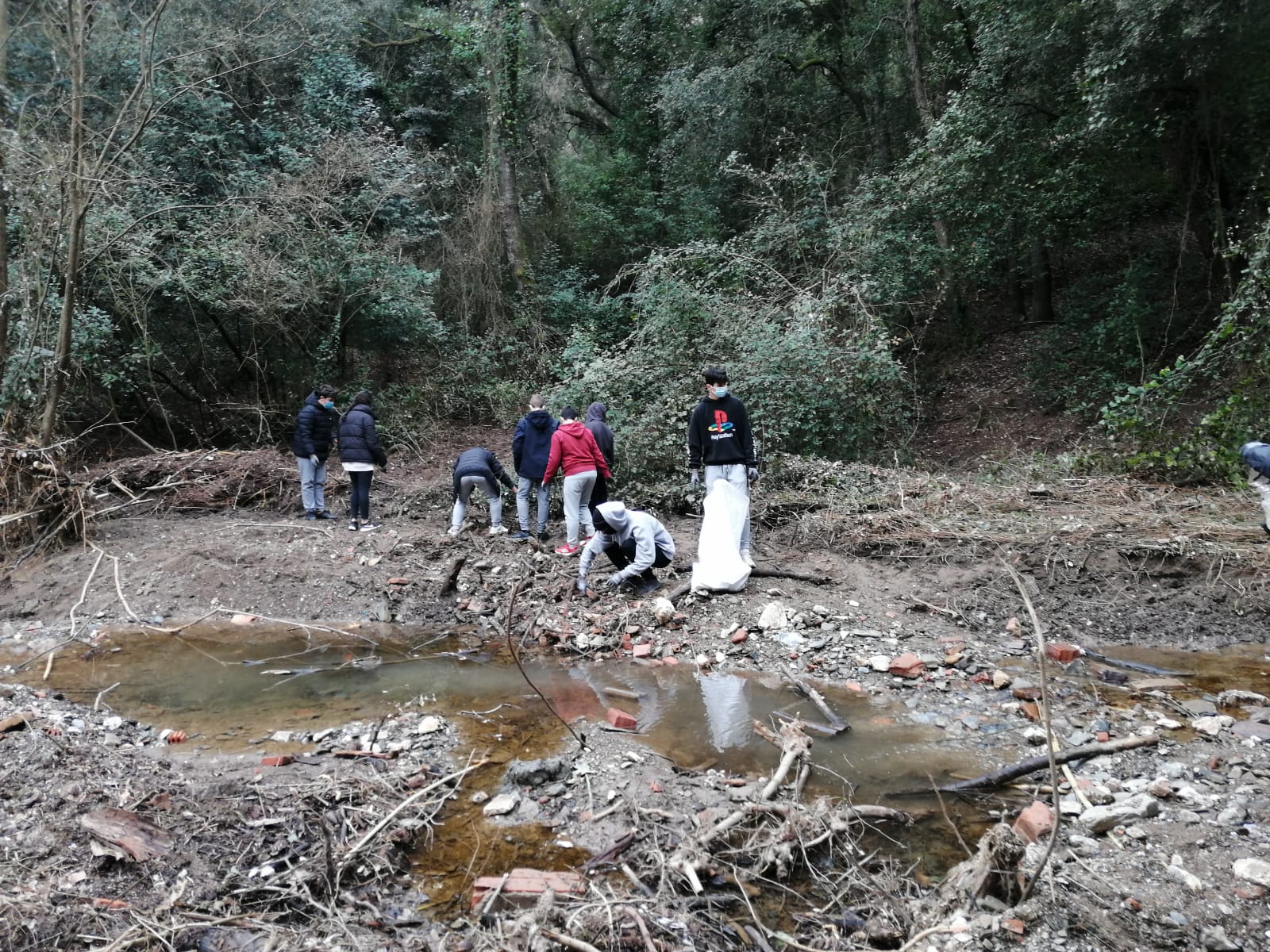 Alumnat de l'Institut Banús neteja Collserola en el marc del seu programa de Servei Comunitari