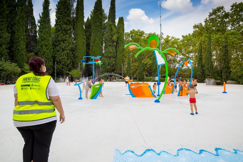 Entren en funcionament els jocs d'aigua del parc Cordelles i del parc del Turonet