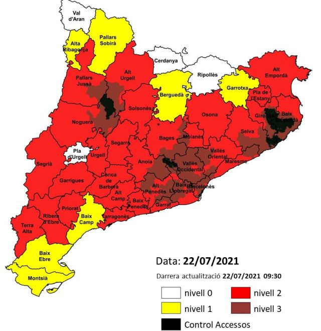 L'Ajuntament activa el pla d'actuació municipal d'emergències per risc d'incendi