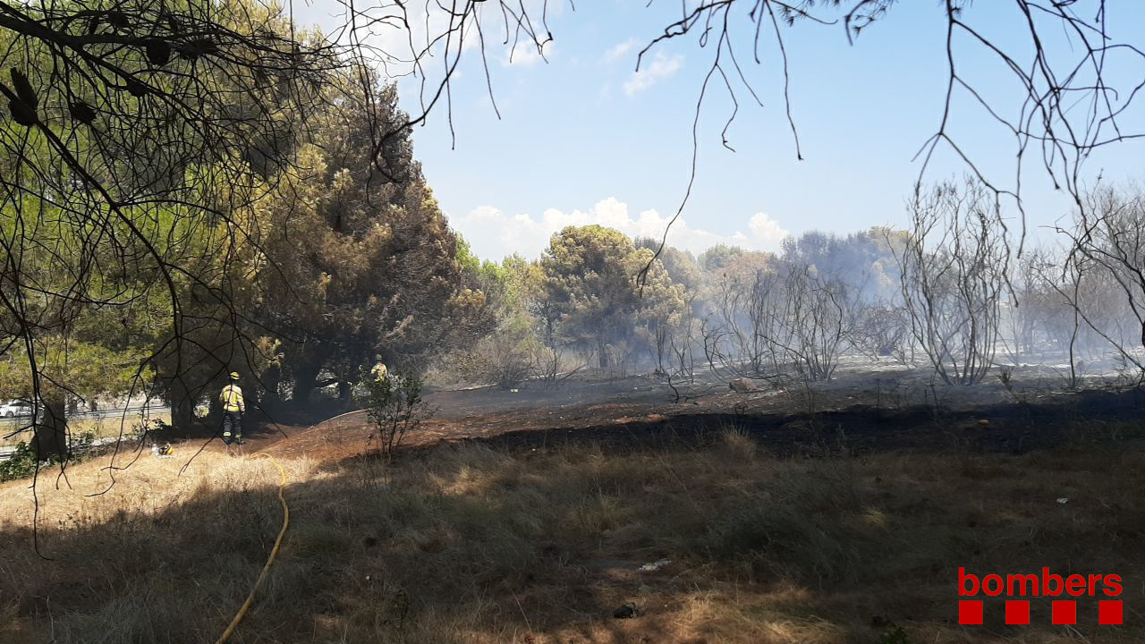 Tall de trànsit a l'AP7/B30 per un incendi de vegetació controlat pels Bombers